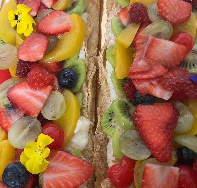 Bandas Hojaldre con fruta