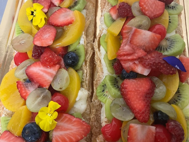 Bandas Hojaldre con fruta